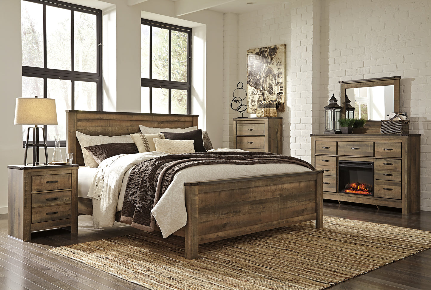 Trinell King Panel Bed with Dresser, Chest and Nightstand