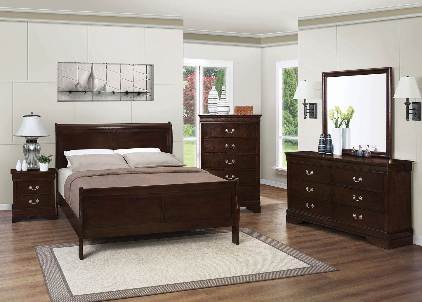 Louis Philippe 4-piece Eastern King Bedroom Set Cappuccino