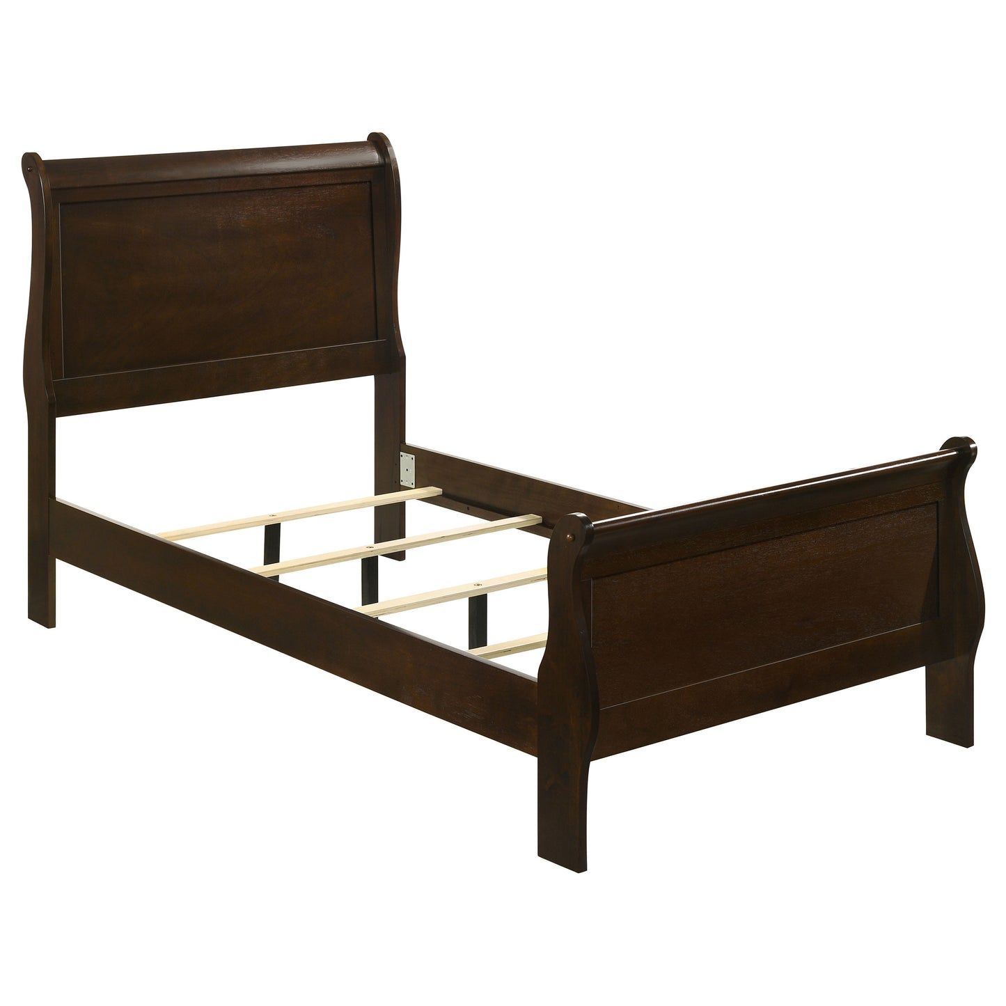 Louis Philippe Wood Twin Sleigh Bed Cappuccino