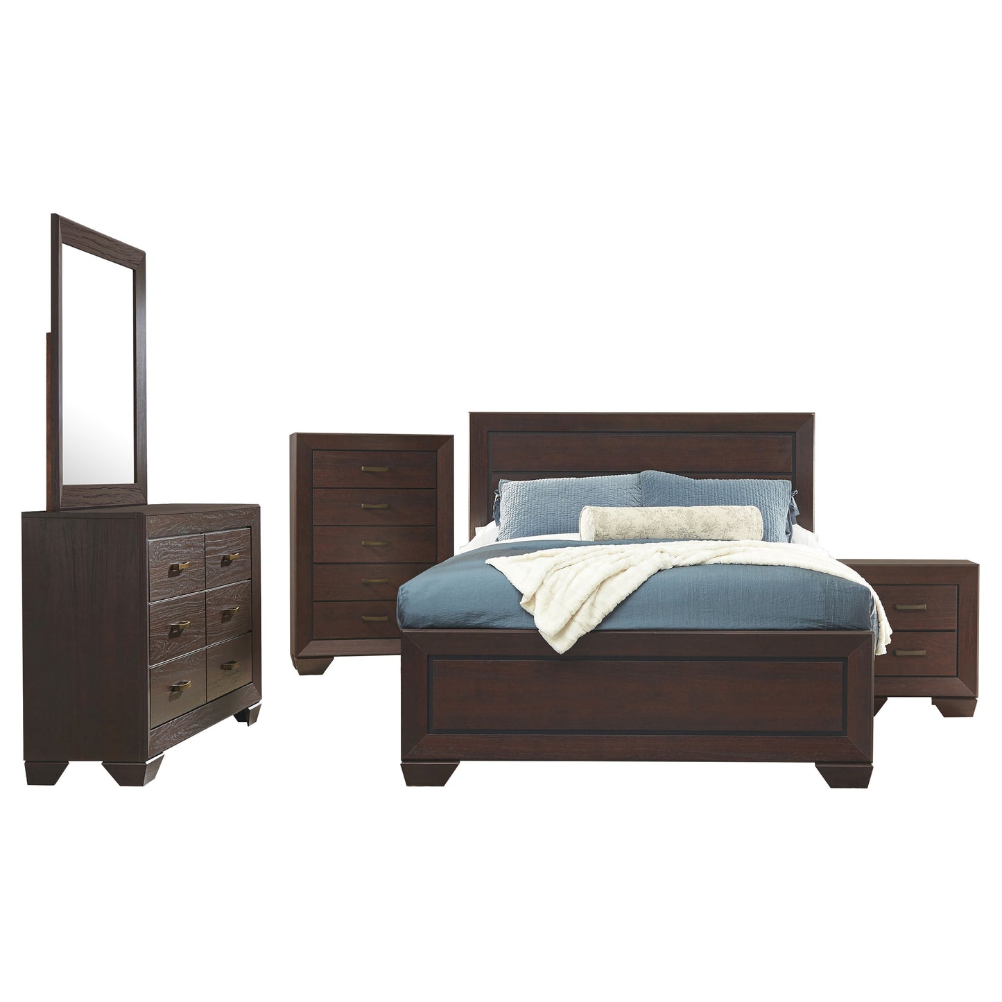 Kauffman 5-piece Eastern King Bedroom Set Dark Cocoa