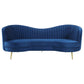 Sophia Upholstered Channel Tufted Sofa Blue