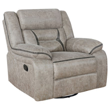 Load image into Gallery viewer, Greer Upholstered Swivel Glider Recliner Chair Taupe

