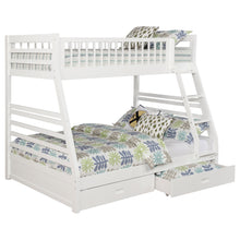 Load image into Gallery viewer, Ashton 2-drawer Wood Twin Over Full Bunk Bed White
