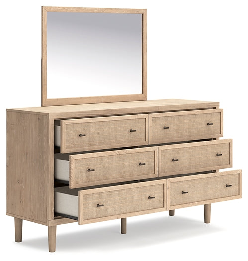 Cielden Queen Panel Headboard with Mirrored Dresser