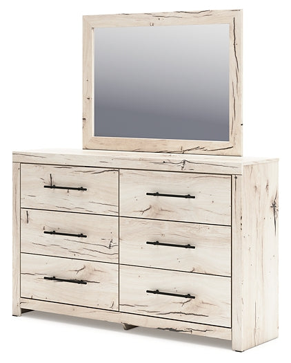 Lawroy King Panel Storage Bed with Mirrored Dresser