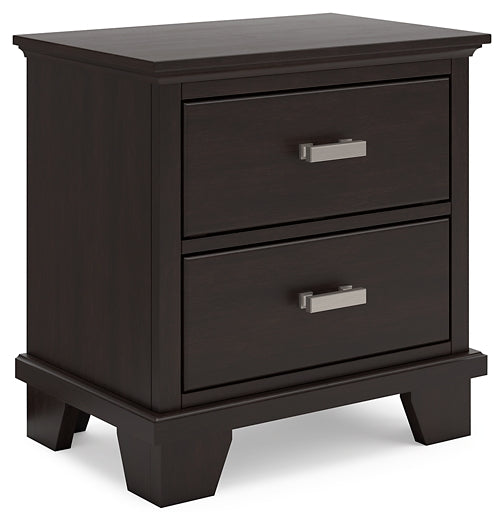 Covetown Twin Panel Bed with Mirrored Dresser, Chest and Nightstand