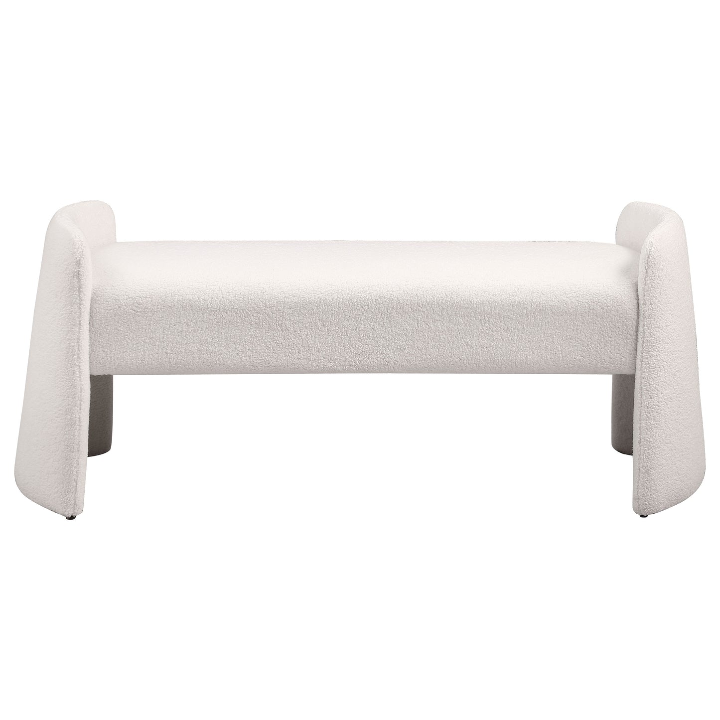 Peoria Velvet Upholstered Accent Bench Ivory