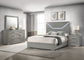 Ives 4-piece Eastern King Bedroom Set Grey High Gloss