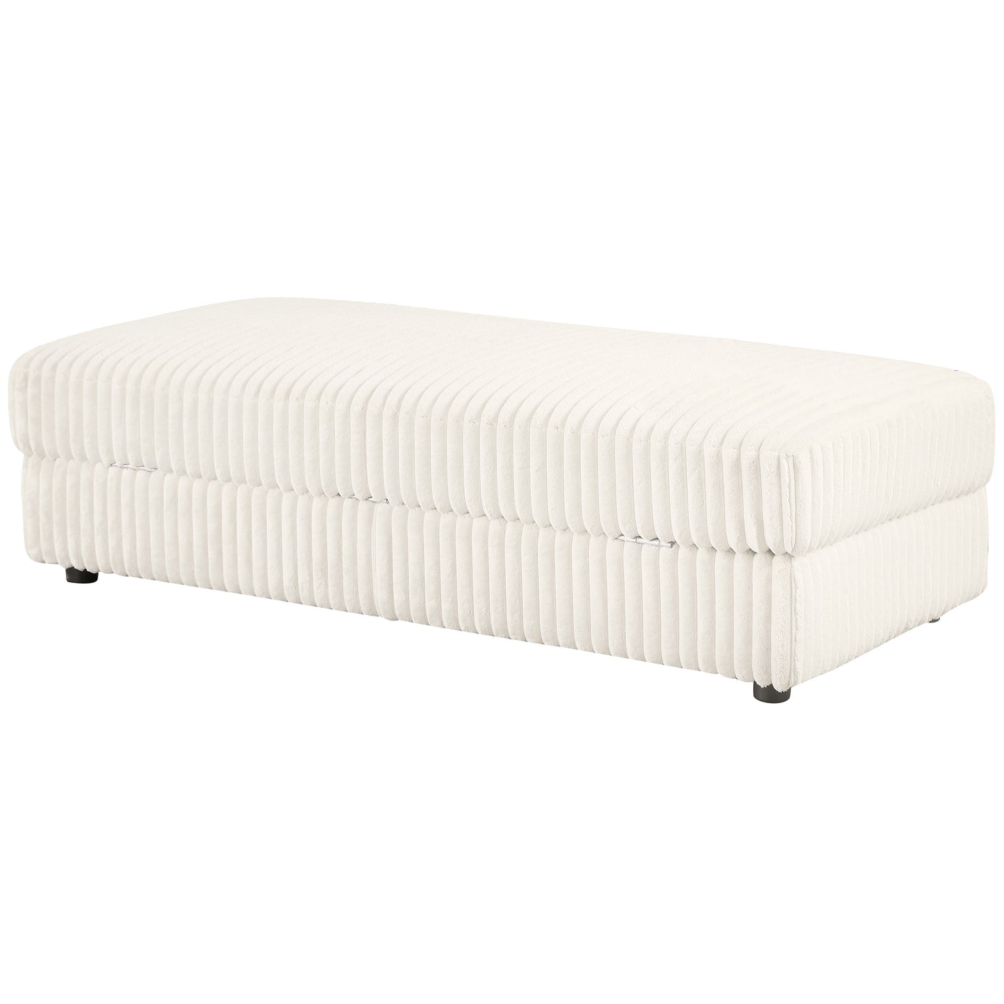 Emberson Upholstered Rectangular Storage Ottoman Ivory