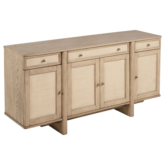 Kailani 4-door Cane Sideboard Buffet Cabinet Beige Oak