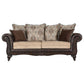 Elmbrook 3-piece Upholstered Rolled Arm Sofa Set Brown