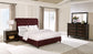 Devon 4-piece Eastern King Bedroom Set Wine Red and Dark Oak