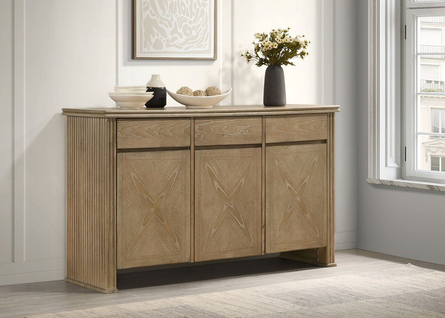 Adina 2-door 59-inch Sideboard Server Distressed Light Brown