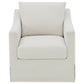 Winter Upholstered Sloped Arm Accent Swivel Chair Beige