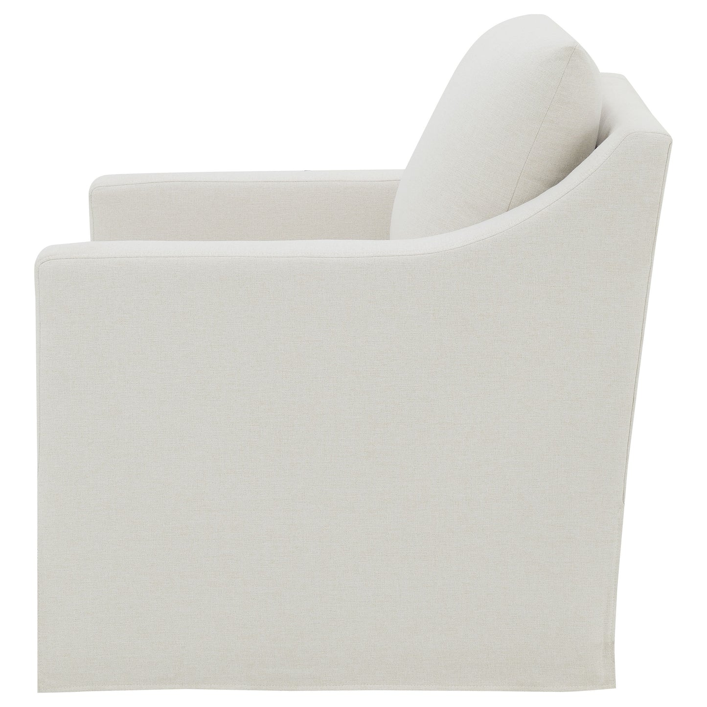 Winter Upholstered Sloped Arm Accent Swivel Chair Beige