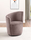 Nueva Upholstered Swivel Chair Curved Backrest Blush