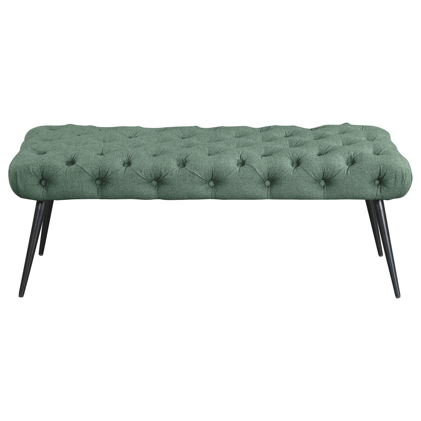 Ella Upholstered Tufted Bench Stainless Steel Legs Teal