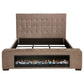 Senna Upholstered California King Audio Flame Visualizer Bed Brown