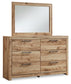 Hyanna Queen Panel Bed with Mirrored Dresser