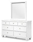 Fortman California King Panel Bed with Mirrored Dresser and Chest