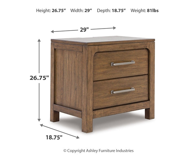 Cabalynn King Panel Bed with Storage with Mirrored Dresser, Chest and 2 Nightstands