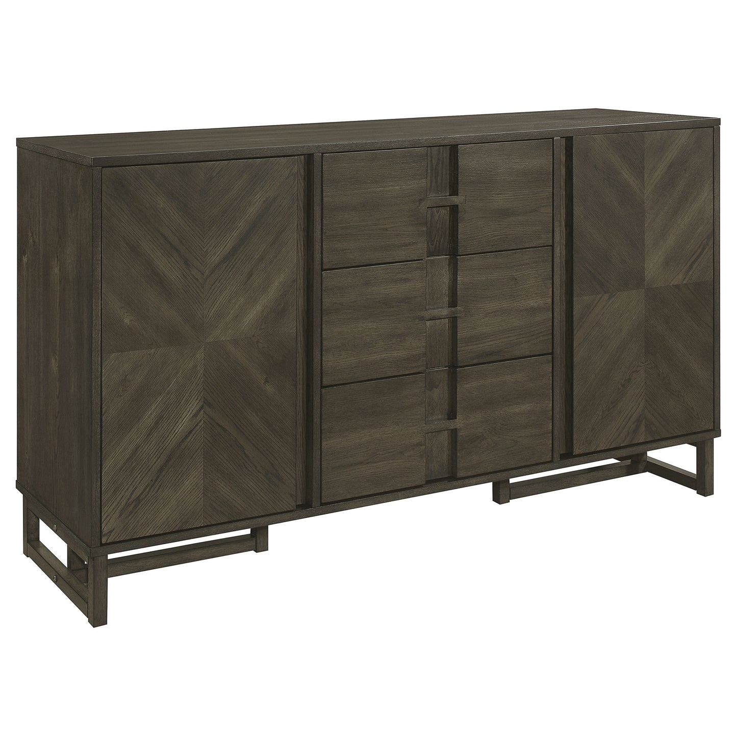 Kelly 3-drawer Storage Dining Sideboard Buffet Dark Grey