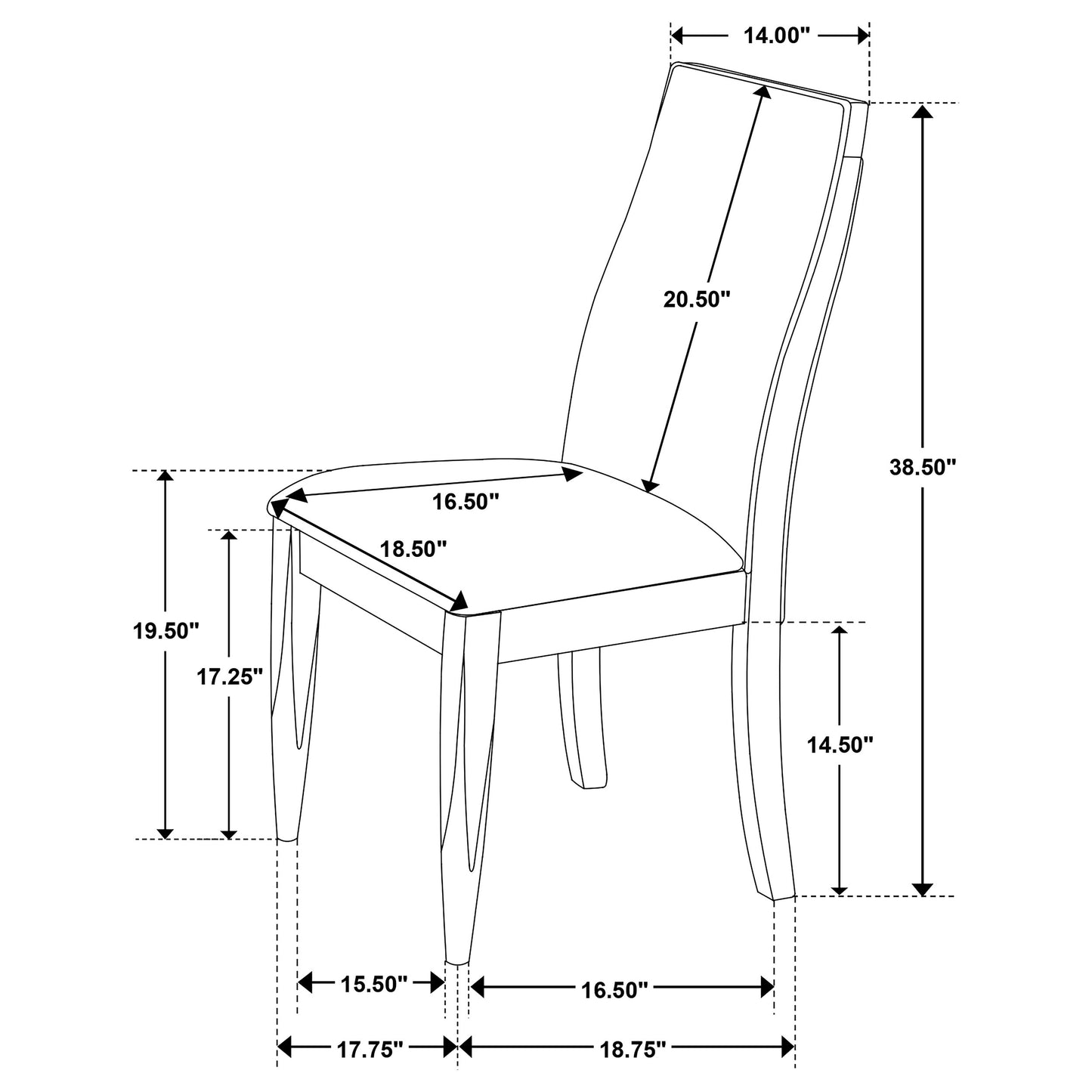 Wes Upholstered Dining Side Chair Dark Walnut (Set of 2)