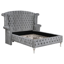 Load image into Gallery viewer, Deanna Upholstered Eastern King Wingback Bed Grey
