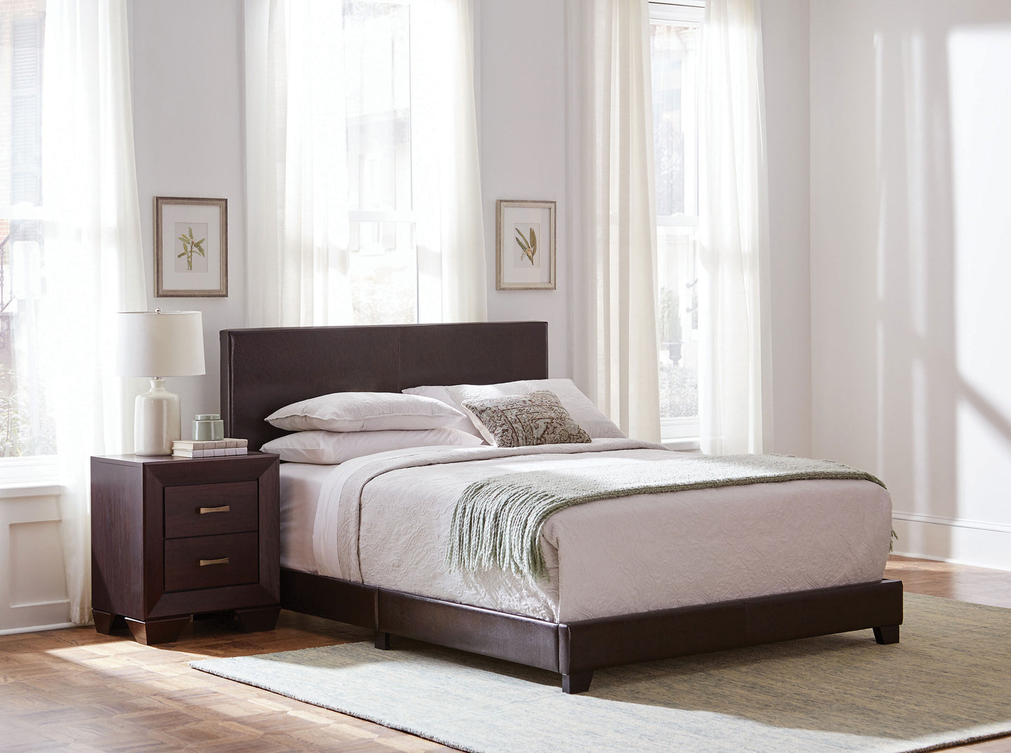 Dorian Upholstered Full Panel Bed Brown