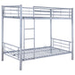 Hayward Metal Twin Over Twin Bunk Bed Silver