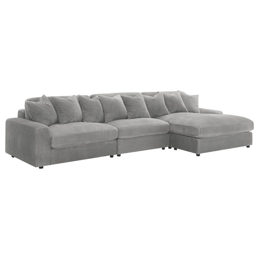 Blaine Upholstered Reversible Chaise Sectional Sofa Fog