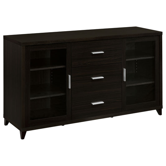 Lewes 2-door Engineered Wood 60" TV Stand Cappuccino