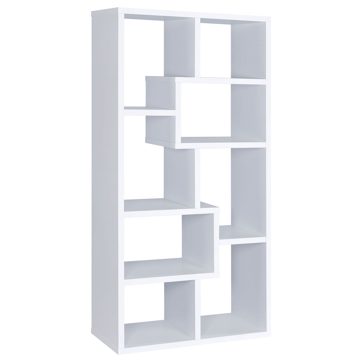 Theo 71-inch 6-shelf Bookshelf White