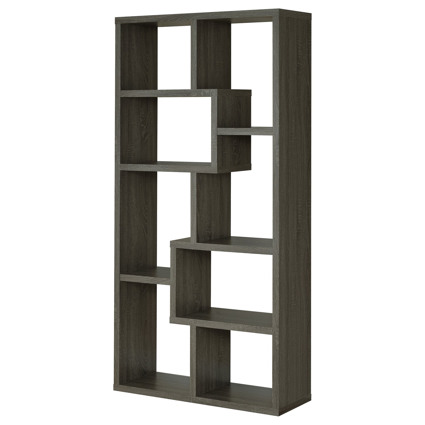 Theo 71-inch 7-shelf Bookshelf Weathered Grey