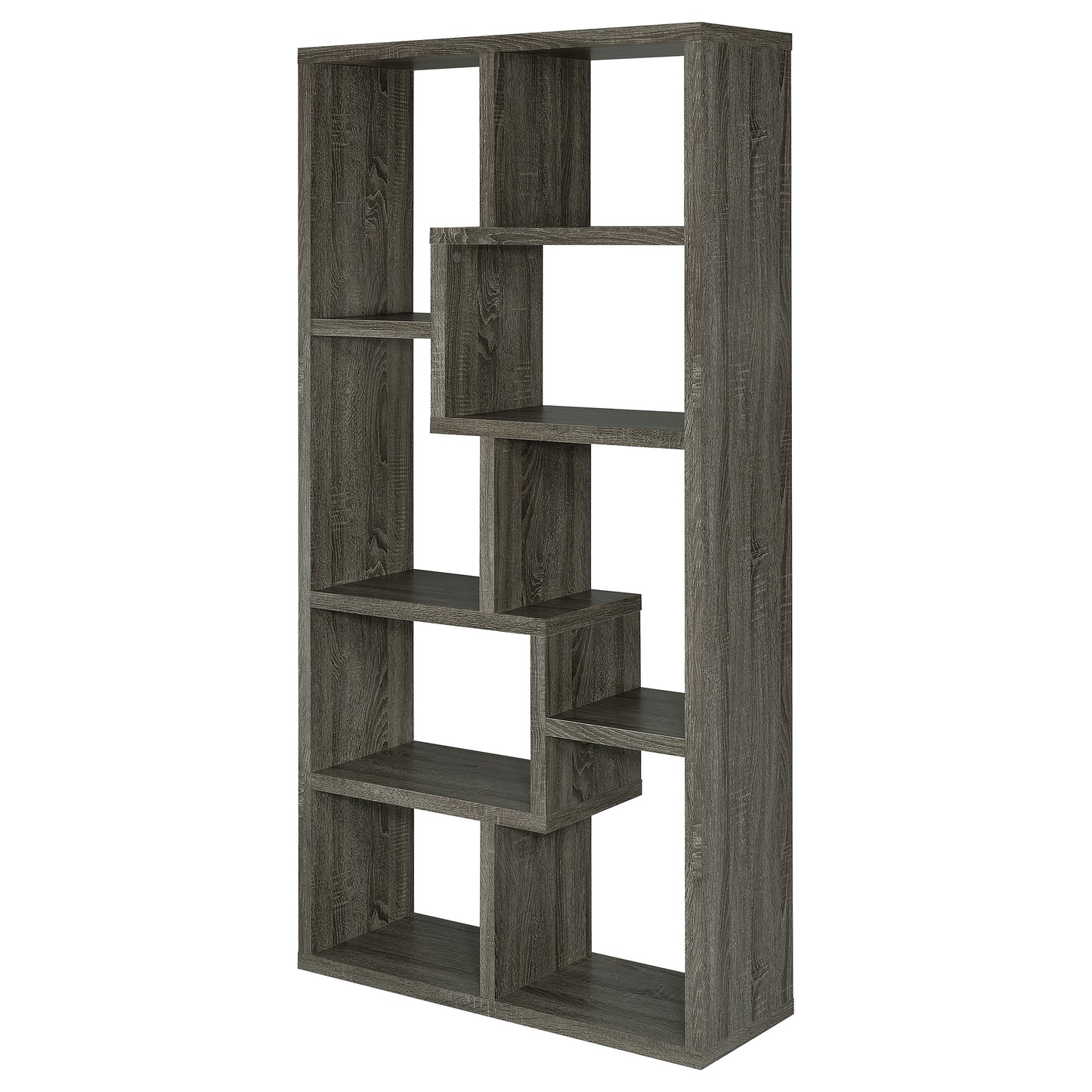 Theo 71-inch 7-shelf Bookshelf Weathered Grey