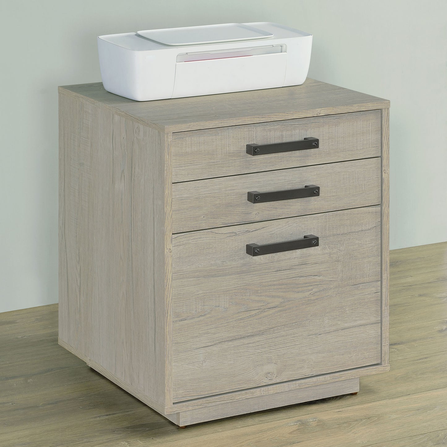 Loomis 3-drawer Home Office File Cabinet Whitewashed Grey