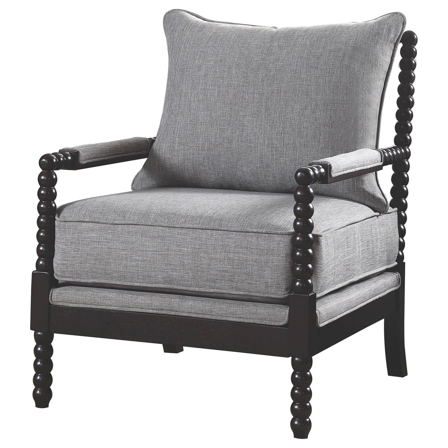 Blanchett Upholstered Bobbin Accent Chair Grey and Black