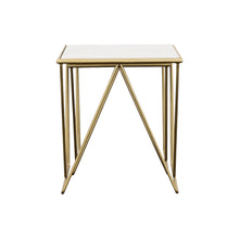 Load image into Gallery viewer, Bette 2-piece Marble Top Nesting Table Set White and Gold
